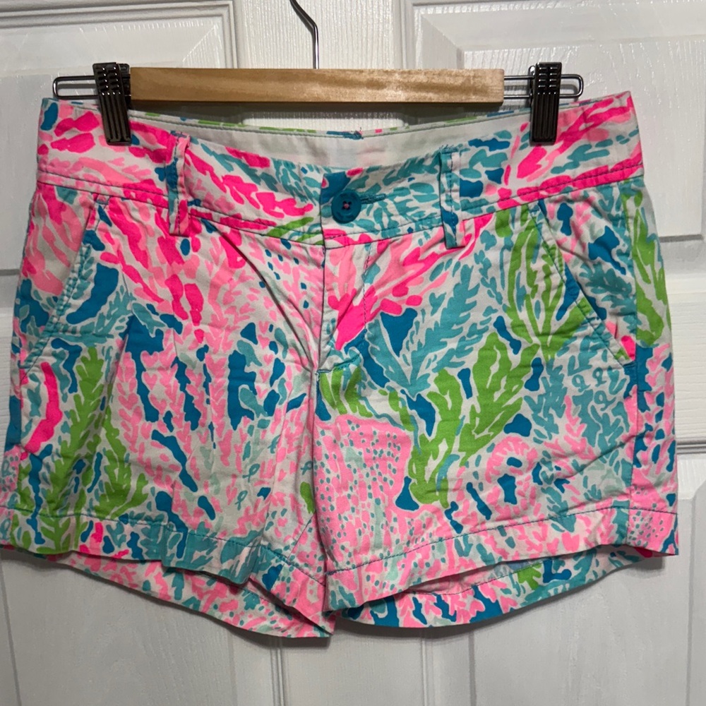 Lilly Pulitzer Pink and Blue Tropical Women's Shorts